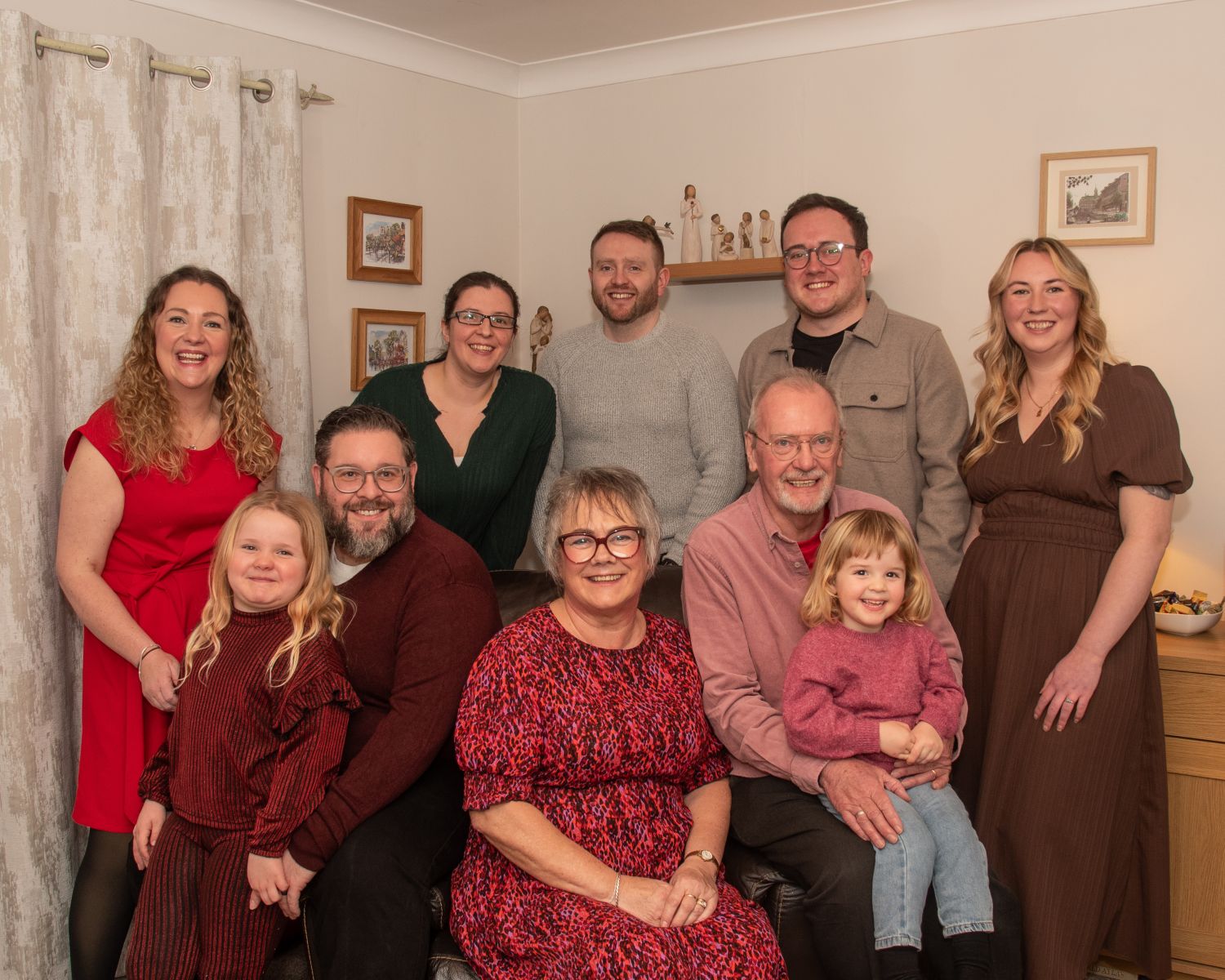 Mike Scott MBE (front L) with his wife and proud family.